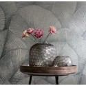 Marburg|Papier Peint floral argenté grandes feuilles 3D|Moderne