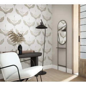 Papeldecor|Wallpaper large flowers watercolour pink and grey|Wallpaper 2