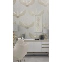 Marburg|Papel pintado grullas contemporáneas beige|Contemporáneo