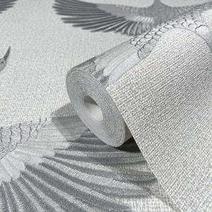 Casadeco|Vinyl gray wallpaper with beautiful textile look|Grey