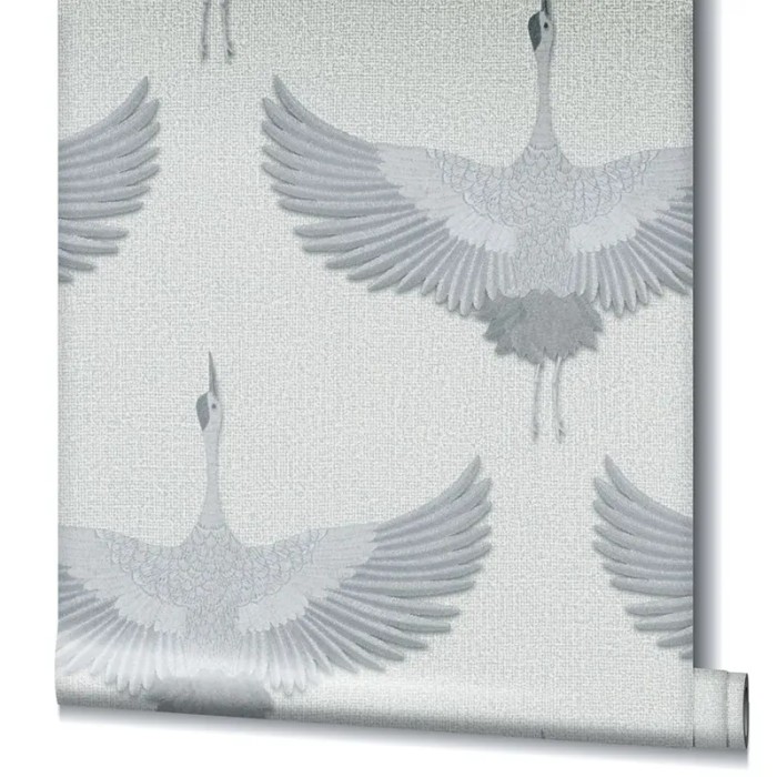 Marburg|Contemporary crane wallpaper in grey|Contemporary