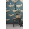Marburg|Papier peint oriental grues bleu|Contemporain