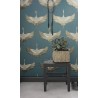 Marburg|Oriental wallpaper with blue cranes|Contemporary