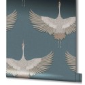 Marburg|Papier peint oriental grues bleu|Contemporain