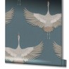 Marburg|Papier peint oriental grues bleu|Contemporain