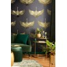 Marburg|Contemporary crane wallpaper in anthracite and gold|Oriental