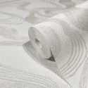 Marburg|Papel pintado abstracto forma de ondas blanco|Contemporáneo