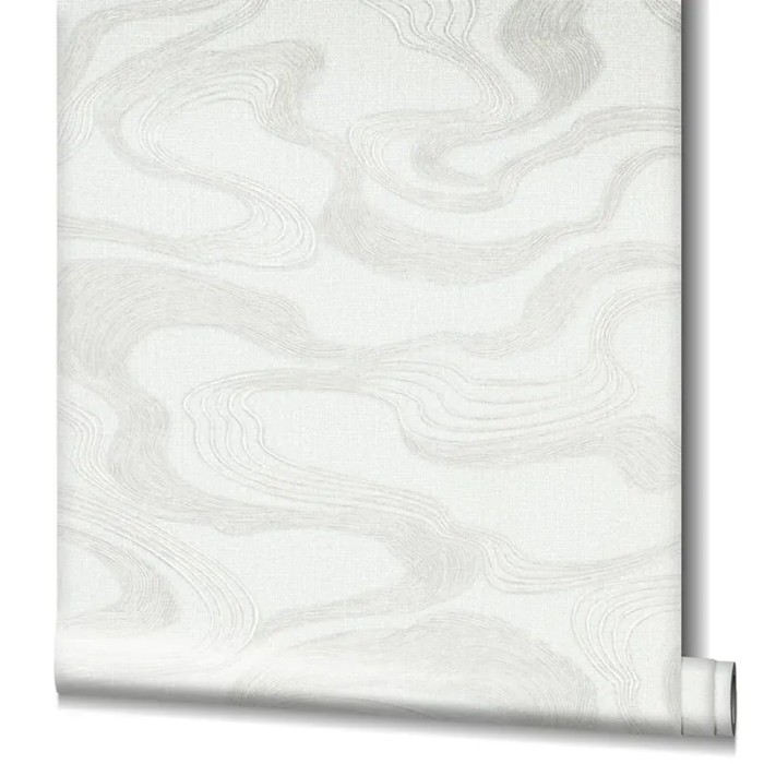 Marburg|Papier Peint abstrait forme de vagues blanc|Contemporain