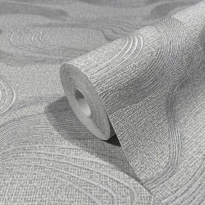 Papeldecor|Papel pintado contemporáneo líneas blanco gris|Abstracto