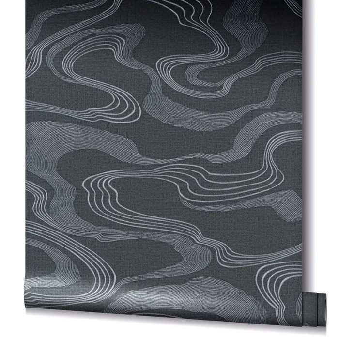 Marburg|Papel pintado oriental negro plata|Contemporáneo