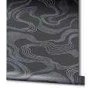 Marburg|Papier peint oriental noir argent|Contemporain