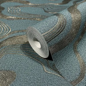 Marburg|Papel pintado oriental grullas azul|Contemporáneo