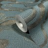 Marburg|Modern Japanese style wallpaper in green and gold|Abstract