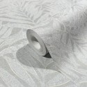 Marburg|Wallpaper gray and white bamboo leaves|Modern