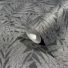Marburg|Papier Peint feuilles de bambou noir et argent|Moderne