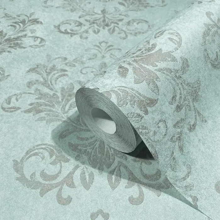 Marburg|Papel pintado damasco gris verde|Damasco