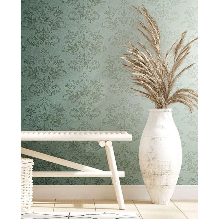 Marburg|Damask wallpaper in grey and green|Damask