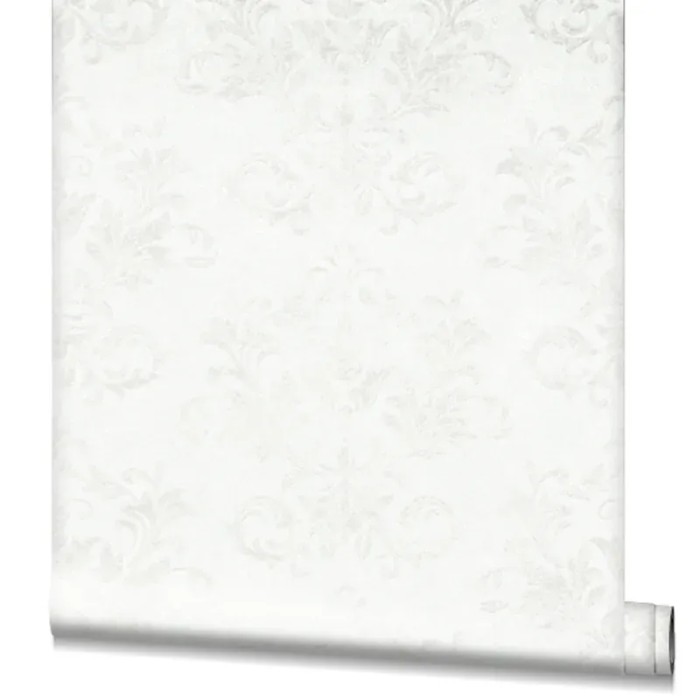 Marburg|Damask wallpaper in white with baroque ornaments|Damask