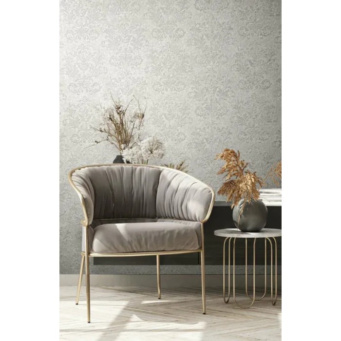 Marburg|Papier peint damas gris baroque|Damas