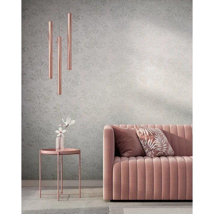 Papel pintado damasco rosa gris - Marburg Habitat 34013
