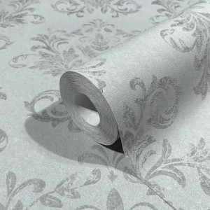 Versace|Papel pintado Versace floral ornamental crema, dorado y negro|Damasco