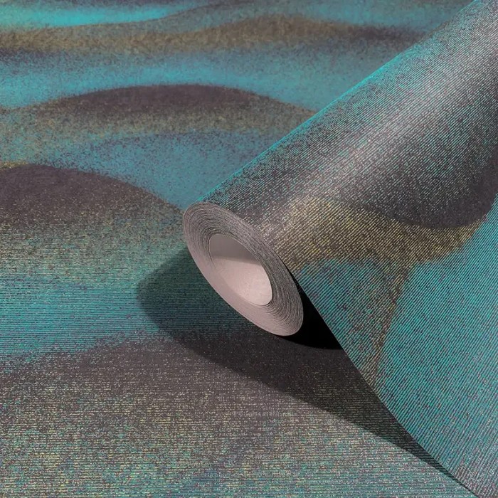 Marburg|Papel pintado estilo oriental colinas asiáticas turquesa|Abstracto