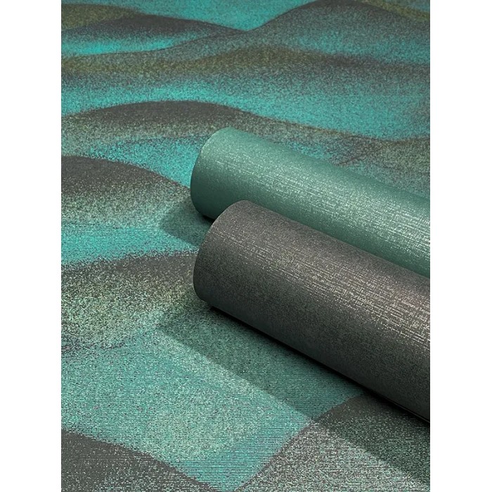 Marburg|Tapete im orientalischen Stil mit asiatischen türkisfarbenen Hügeln|Abstrakt