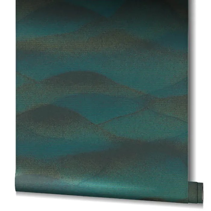 Marburg|Papel pintado estilo oriental colinas asiáticas turquesa|Abstracto
