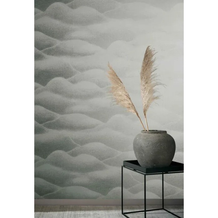Papel pintado oriental colinas asiáticas gris - Marburg Habitat 34020