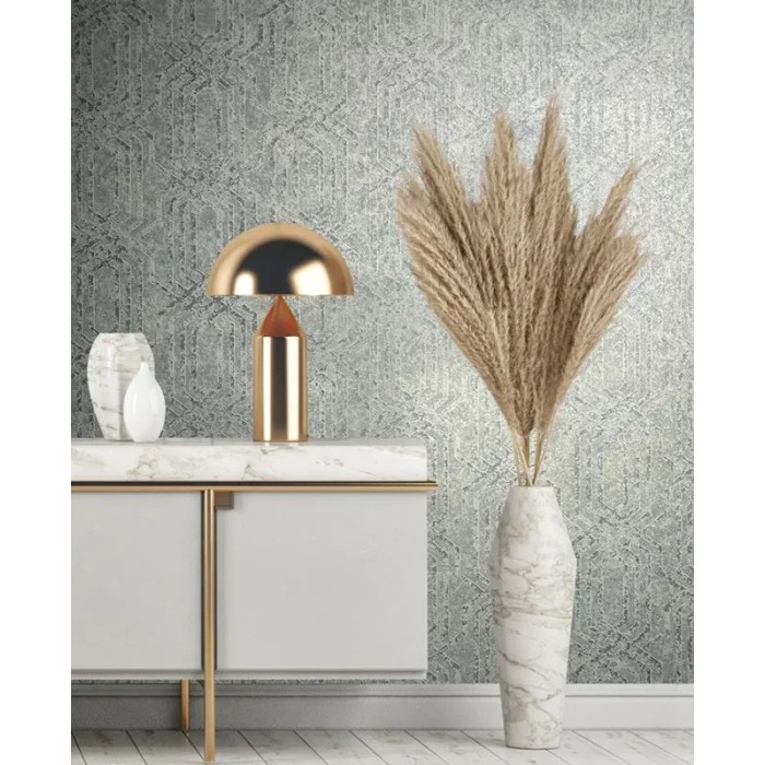 Papel pintado contemporáneo enrejado geométrico gris - Marburg Habitat 34040