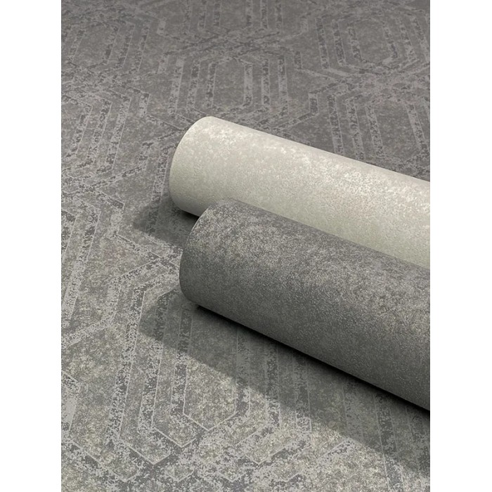 Marburg|Contemporary geometric lattice wallpaper in grey|Geometric