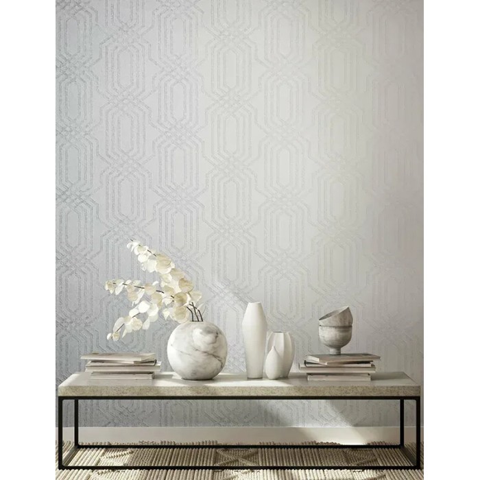 Marburg|Papier peint motif treillis blanc|Contemporain