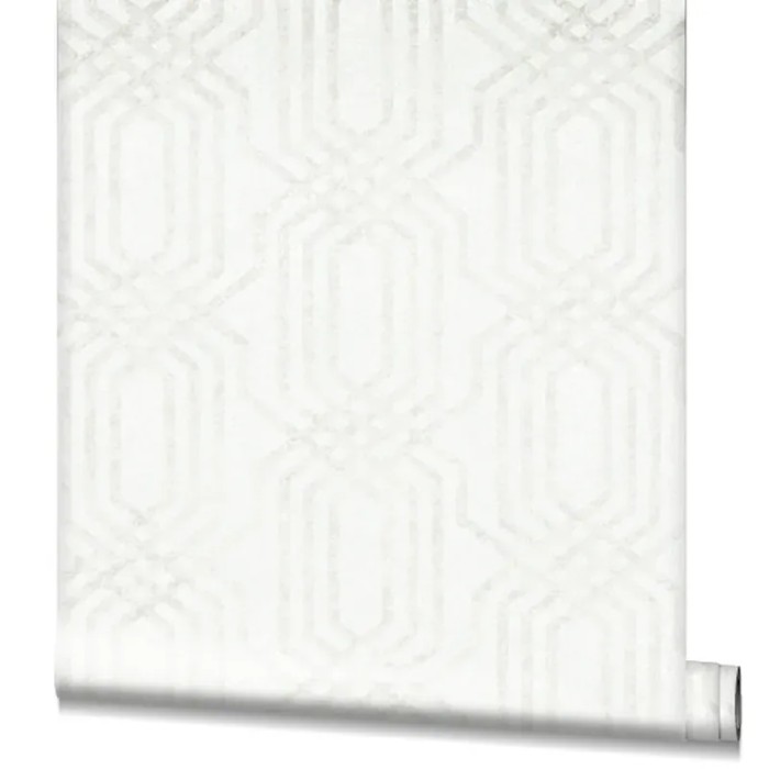 Marburg|Papier peint motif treillis blanc|Contemporain