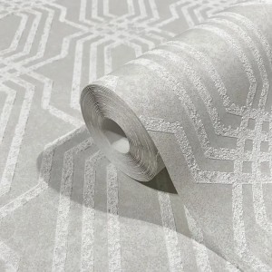 Marburg|Papel pintado geométrico verde patrón enrejado|Papel Pintado