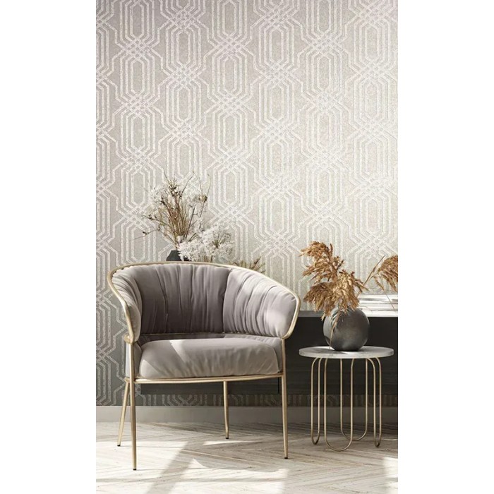 Marburg|Papier peint contemporain treillis beige|Contemporain