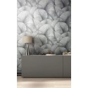 Marburg|Wallpaper with large gray floral 3D leaves|Wallpaper