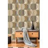 Grandeco|Modern brown and green geometric motifs wallpaper|Geometric