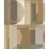 Grandeco|Papel pintado moderno motivos geométricos marrón y verde|Geométrico