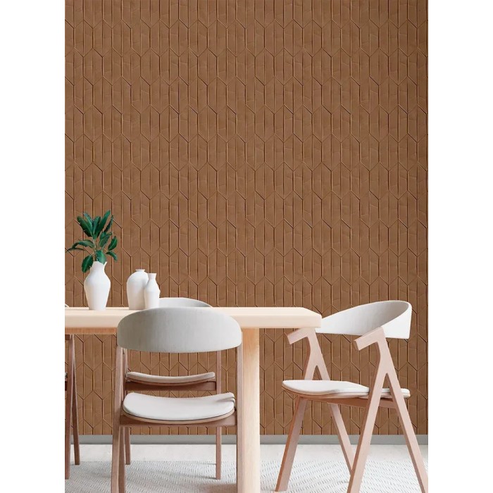 Grandeco|3D-Rautenmuster braun Tapete|Tapeten