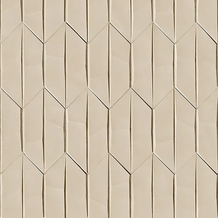 Grandeco|Papel pintado geométrico rombos 3D beige|Papel Pintado