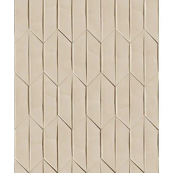 Grandeco|3D-Rautenmuster beige Tapete|Tapeten