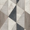 Grandeco|Papier peint géométrique bois marbre gris|Imitation Bois