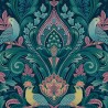 Grandeco|Romantischer ornamentaler grüner Blumenstrauß Tapete|Tapeten