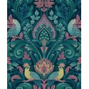 Grandeco|Romantischer ornamentaler grüner Blumenstrauß Tapete|Tapeten
