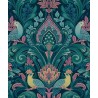 Grandeco|Romantischer ornamentaler grüner Blumenstrauß Tapete|Tapeten
