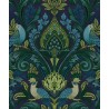 Grandeco|Papel pintado floral romántico ornamental azul|Papel Pintado