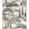 Grandeco|Papel pintado moderno paisaje pinos marrón y gris|Figurativo