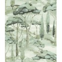 Grandeco|Modern pine landscape green wallpaper|Figurative