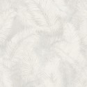Grandeco|Tropical palm leaves white wallpaper|Modern