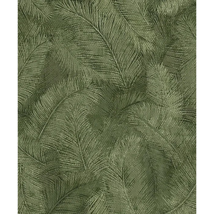 Grandeco|Papel pintado tropical hojas palmera verde|Tropical
